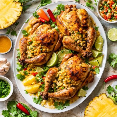 Image of Pineapple Stuffed Cornish Game Hens