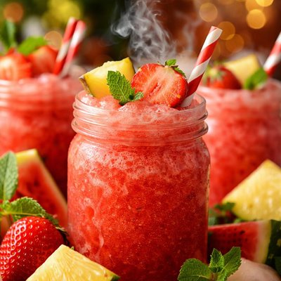 Image of Pineapple Watermelon Strawberry Slushes
