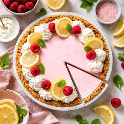 Image of Pink Lemonade Cream Cheese Pie