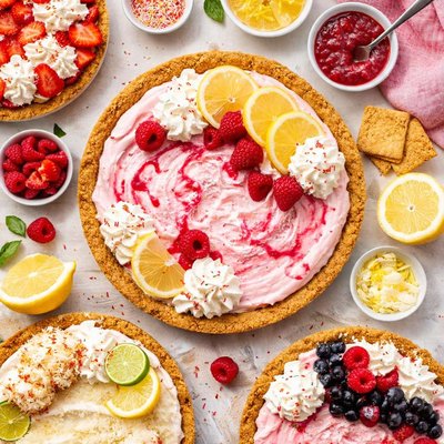 Image of Pink Lemonade Ice Cream Pie with Variations