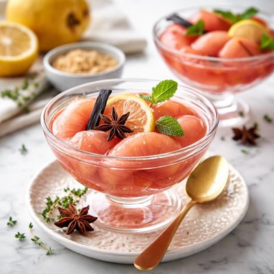 Image of Pink Wine Quince Compote