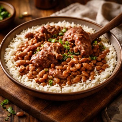 Image of Pinto Beans Ham Hocks and Rice