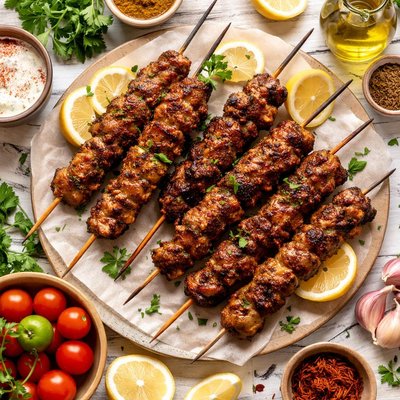 Image of Pinxtos Morunos Grilled Lamb Marinated in Cumin Lemon and Saff