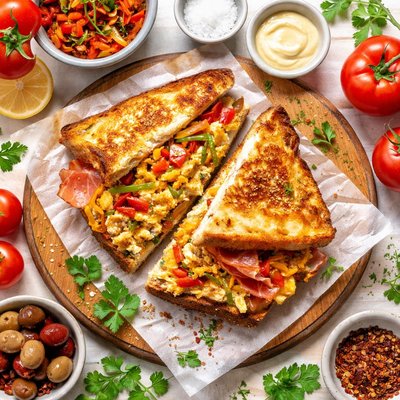 Image of Piperada Sandwich Basque Omelette