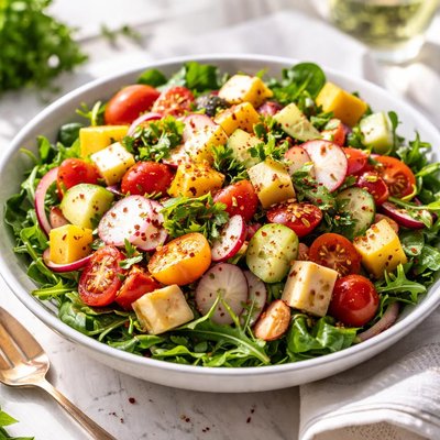 Image of Piquant Cheese Salad No Mayo or Pasta