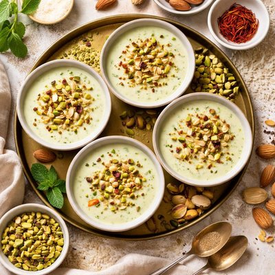 Image of Pista Badam Phirni Pistachio and Almonds Rice Pudding