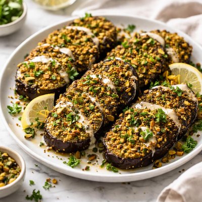 Image of Pistachio Crusted Eggplant Cutlets