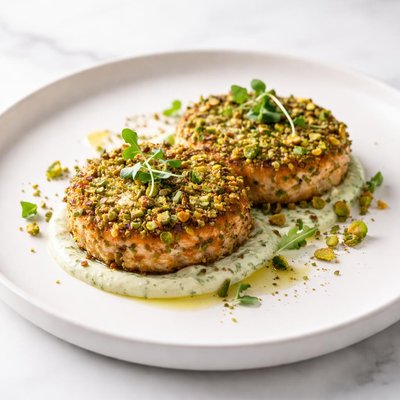 Image of Pistachio Crusted Salmon Cakes