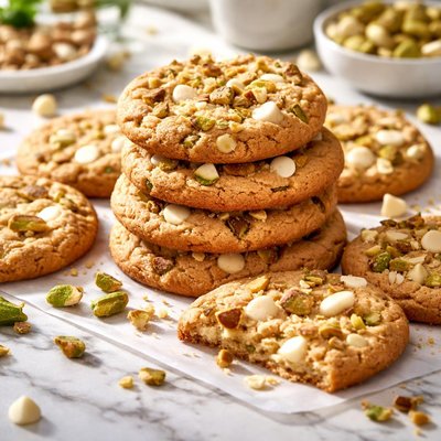 Image of Pistachio White Chocolate Chip Cookies