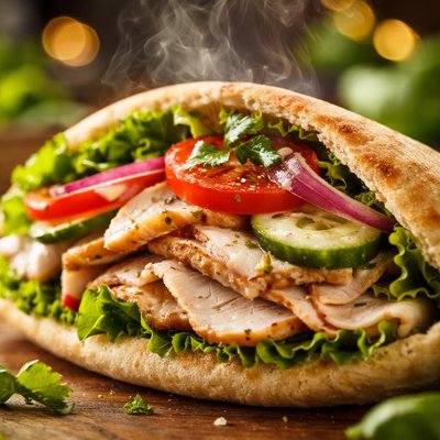 Image of Pita Sandwich with Turkey