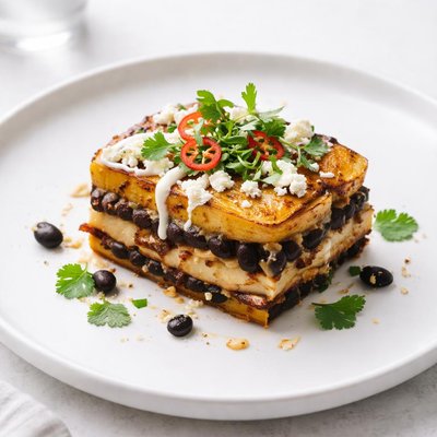 Image of Plantain Bean Cheese Torte