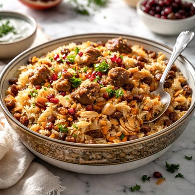 Image of Plov Rice and Raisin Casserole Dish