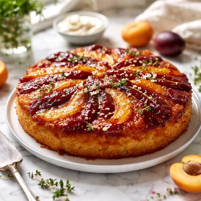 Image of Plum Apricot Upside Down Cake