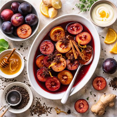 Image of Plums Poached in Earl Grey Tea