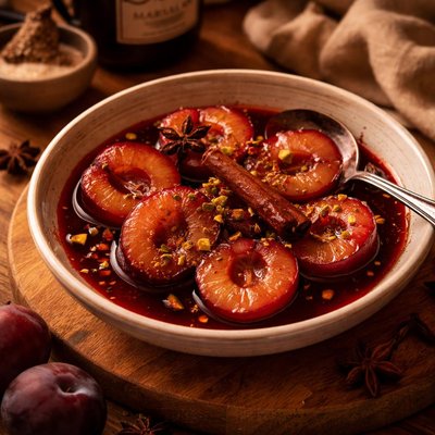 Image of Plums Poached in Marsala