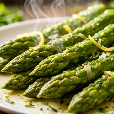 Image of Poached Green Asparagus Recipe