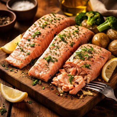 Image of Whole30 Poached Salmon