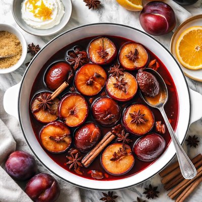 Image of Poached Spiced Plums