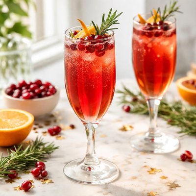 Image of Poinsettia Sipper with Cocktail Variation