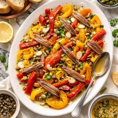 Image of Poivrons Aux Anchois Sweet Peppers W Anchovy Vinaigrette