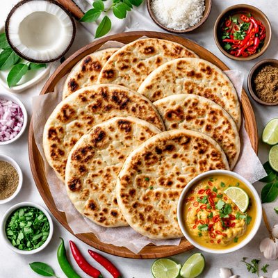 Image of Pol Roti Coconut Roti Indian Flatbread