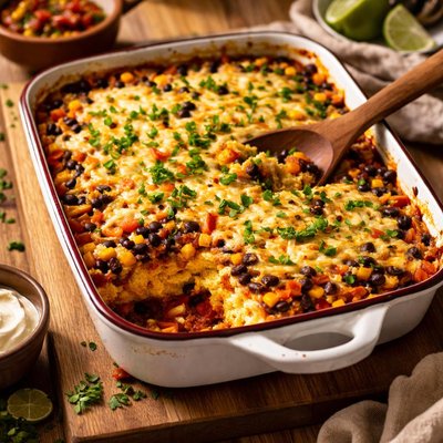 Image of Polenta and Black Bean Casserole