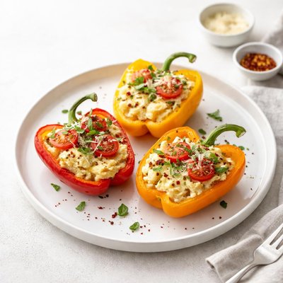 Image of Polenta Stuffed Sweet Bell Peppers
