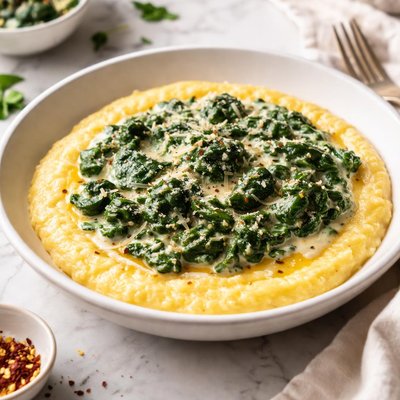 Image of Polenta with Creamy Spinach
