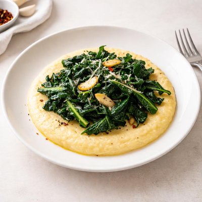 Image of Polenta with Garlicky Greens