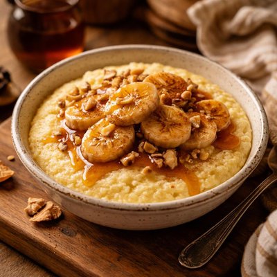 Image of Polentina with Bananas and Maple Syrup