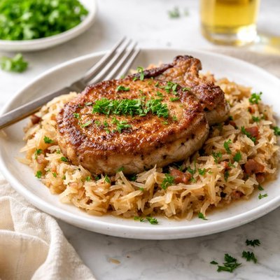 Image of Polish Pork Chops with Sauerkraut