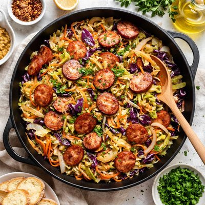 Image of Polish Sausage and Cabbage