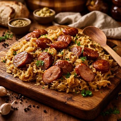 Image of Polish Sausage and Kraut