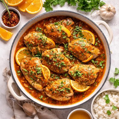 Image of Pollo a La Naranja Chicken in Orange Sauce