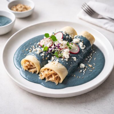 Image of Pollo Crepes Con Mole Azul