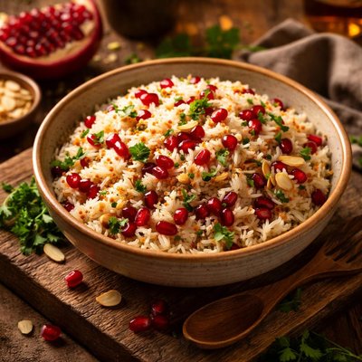 Image of Pomegranate and Almond Rice