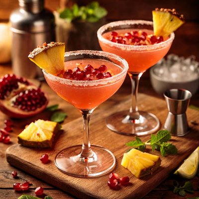 Image of Pomegranate and Pineapple Martini Easy to Make