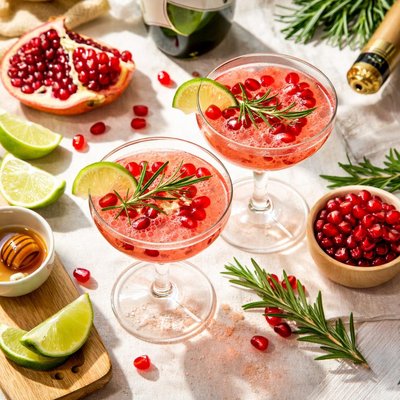 Image of Pomegranate Cocktail with Sparkling Wine