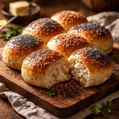 Image of Poppy and Sesame Seed Rolls Bread Machine