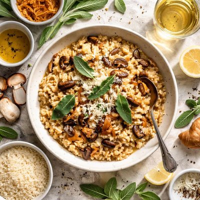 Image of Porcini Caramelized Onion and Sage Risotto