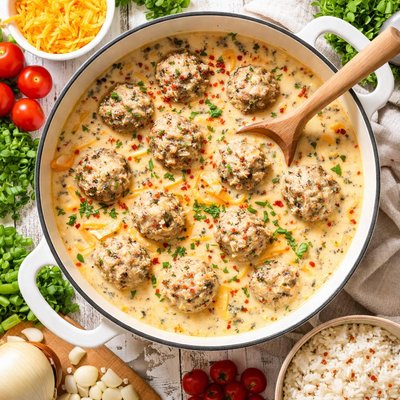 Image of Porcupine Meatballs W Cheese Soup