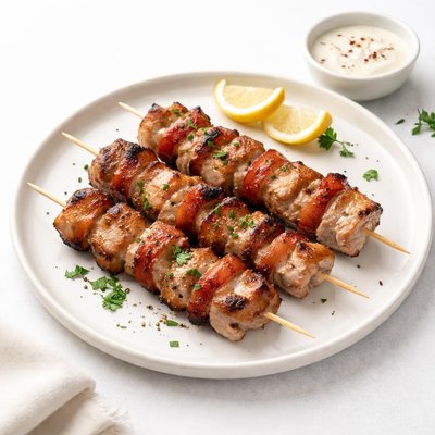 Image of Pork and Bacon Skewers