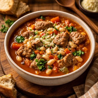 Image of Pork and Bean Minestrone Soup