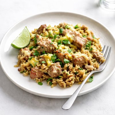 Image of Pork and Brown Rice Green Chile Casserole
