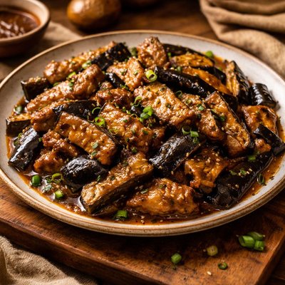 Image of Pork and Eggplant in Hot Garlic Sauce