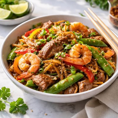 Image of Pork and Prawn Shrimp Stir Fry