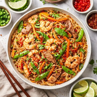 Image of Pork and Shrimp Singapore Noodles