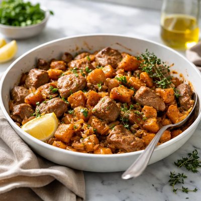 Image of Pork and Sweet Potatoes Oamc