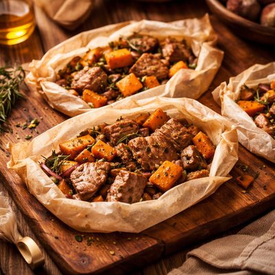 Image of Pork and Sweet Potatoes Packets