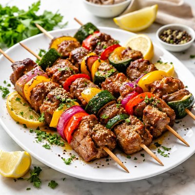 Image of Pork and Vegetable Kabobs